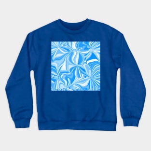 Blue and White Swirly Trippy Abstract Pattern Crewneck Sweatshirt